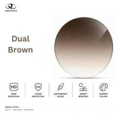 nylon sunglasses lens dual gradient color brown tinted
