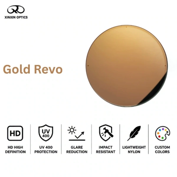 Nylon-Sonnenbrillengläser Golden Verspiegelt