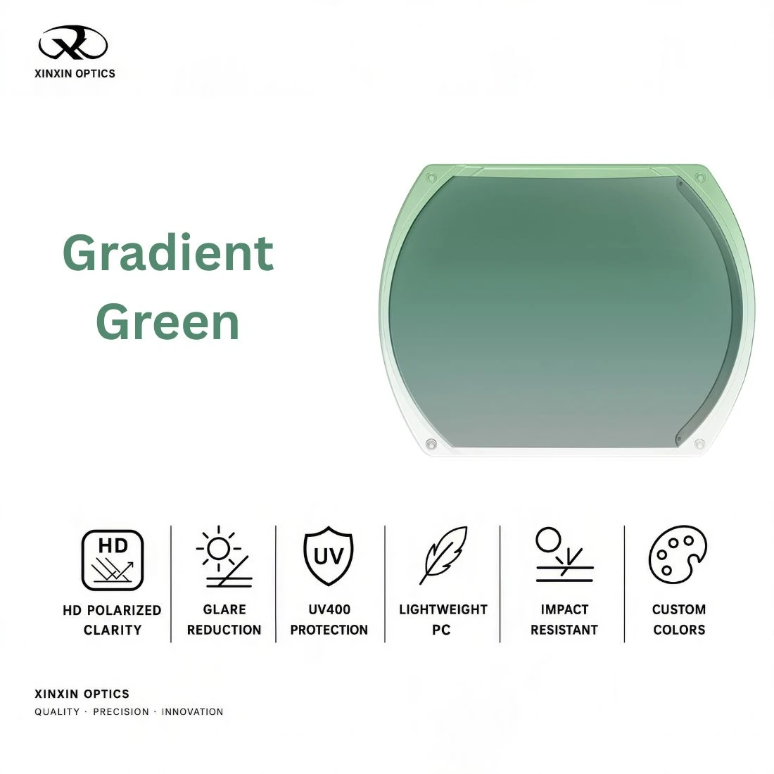 PC Polarized Lens Gradient Color Green Tinted