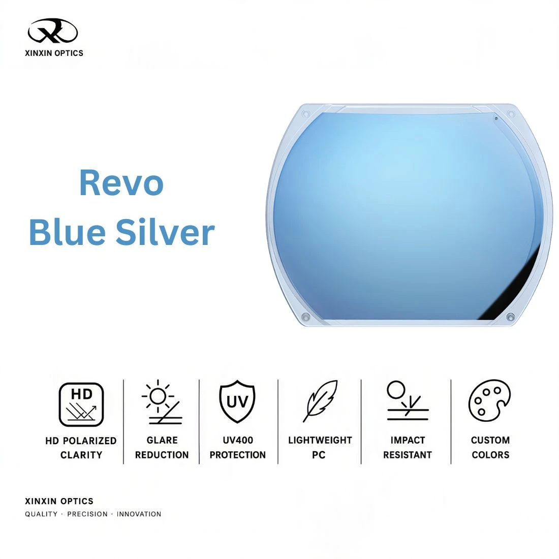 PC Polarized Lens Blue Silver Mirror Coated