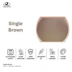 pc polarized lens solid color single brown tinted