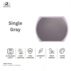 pc polarized lens solid color single gray tinted high contrast