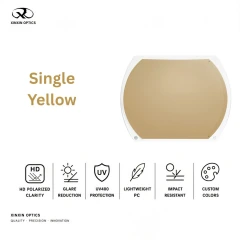 pc polarized lens solid color single yellow tinted